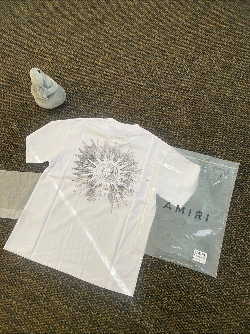AMIRI White mans Short Sleeve Logo Tee - Picture 2 of 2